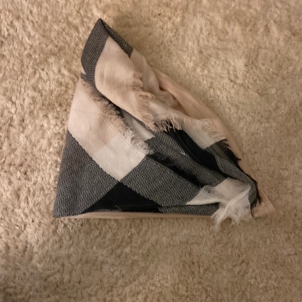 Pink and Grey Sheer Geometric Shawl